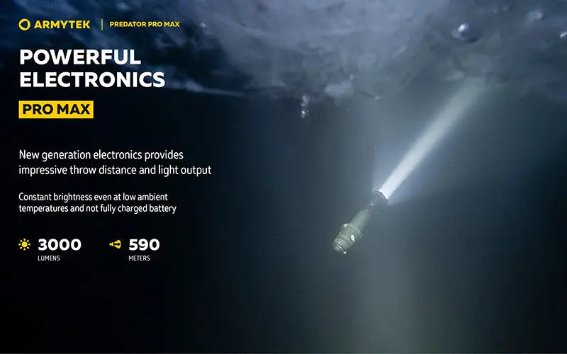 Lampe torche Armytek Predator Pro Max 3000 Lumens - Batterie 21700 Li-Ion 5000mAh  NYCTALOPE  