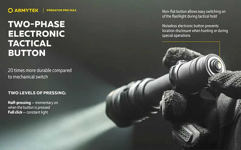 Lampe torche Armytek Predator Pro Max 3000 Lumens - Batterie 21700 Li-Ion 5000mAh  NYCTALOPE  