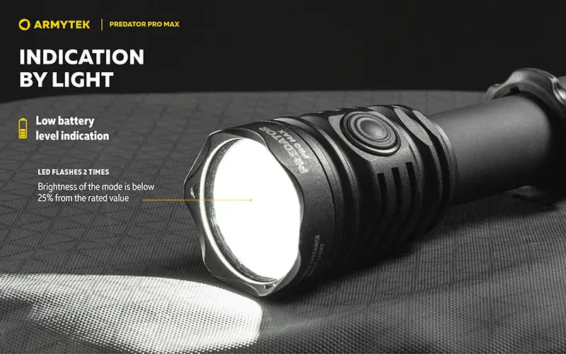 Lampe torche Armytek Predator Pro Max 3000 Lumens - Batterie 21700 Li-Ion 5000mAh  NYCTALOPE  