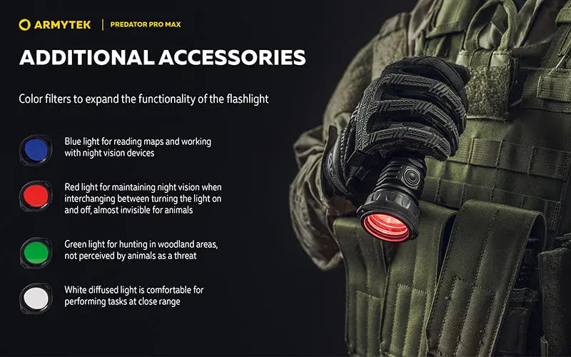 Lampe torche Armytek Predator Pro Max 3000 Lumens - Batterie 21700 Li-Ion 5000mAh  NYCTALOPE  