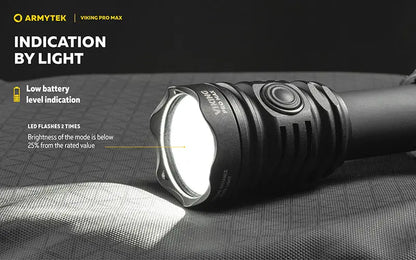 Lampe torche Armytek Viking Pro Max 5300 Lumens - Batterie 21700 Li-Ion 5000mAh - Portée de 355 mètres  NYCTALOPE  