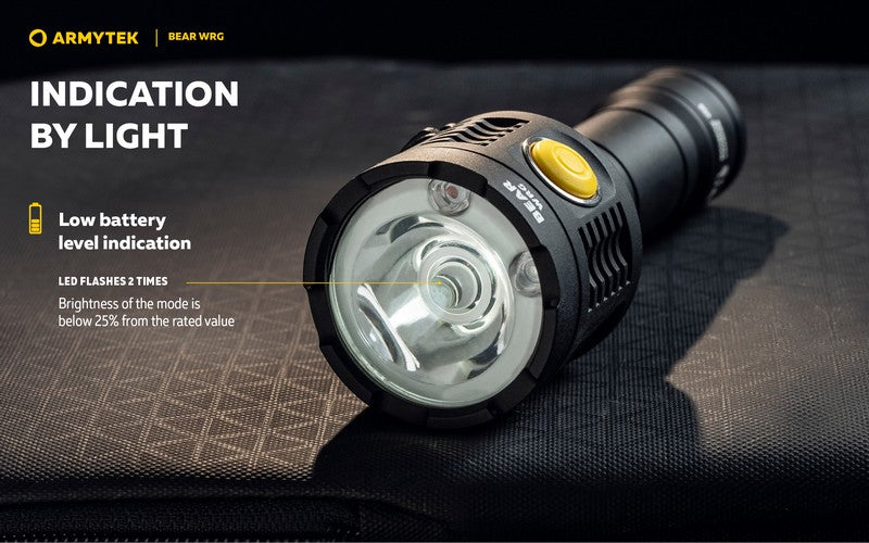 Lampe torche Armytek Bear WRG 1500 Lumens Lumière rouge et verte - rechargeable - NYCTALOPE