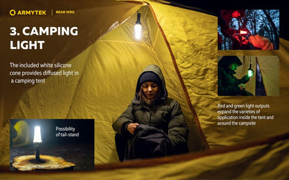 Lampe torche Armytek Bear WRG 1500 Lumens Lumière rouge et verte - rechargeable - NYCTALOPE