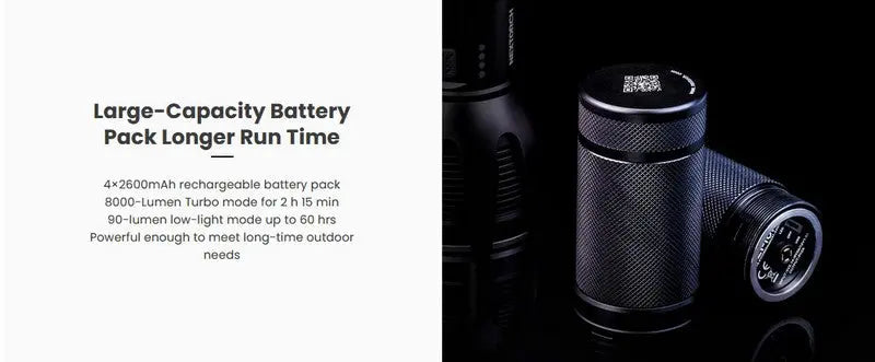 Lampe torche Nextorch ST30 V2.0 - 8000 Lumens - rechargeable - Powerbank intégré  NYCTALOPE  