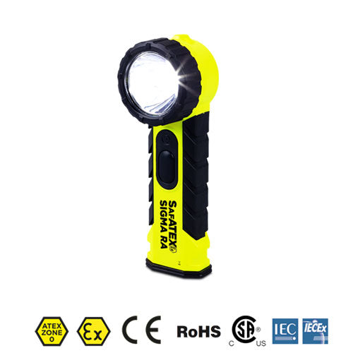 Lampe torche Nightsearcher SIGMA RA 325 Lumens - 2 modes d'éclairage - ATEX Zone 0 - Angle droit - Utilise 4 x AA (alcalines)