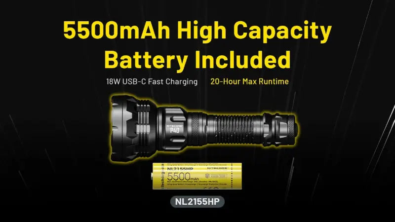 Lampe torche Nitecore P40 tactique laser LEP – 2000 Lumens  NYCTALOPE  
