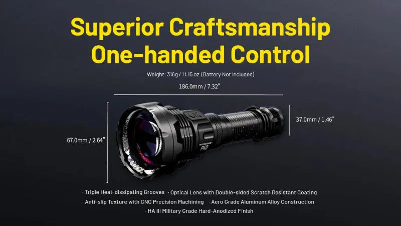 Lampe torche Nitecore P40 tactique laser LEP – 2000 Lumens  NYCTALOPE  