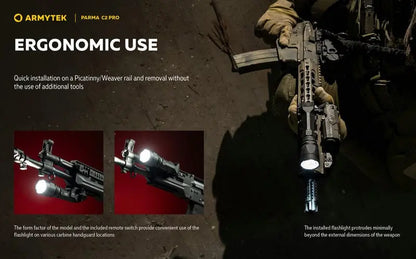 Lampe torche tactique Armytek Parma C2 Pro - 1500 Lumens  NYCTALOPE  