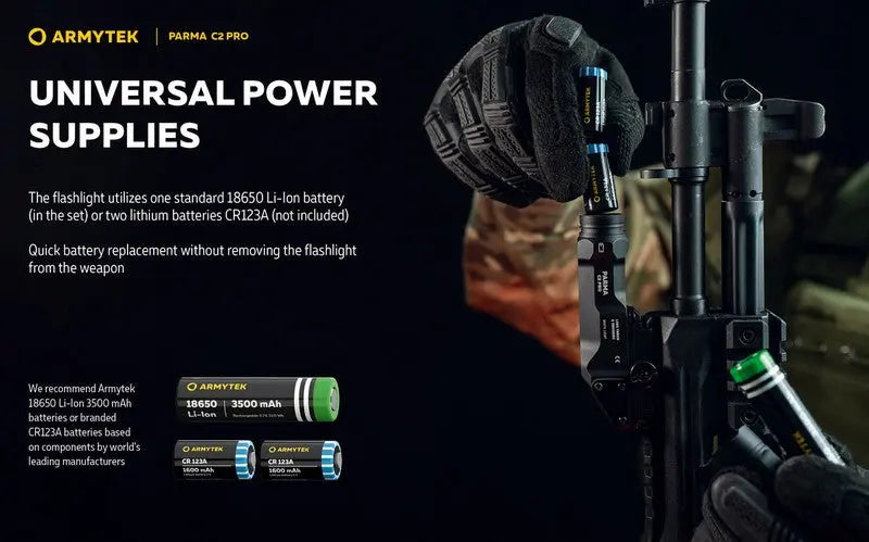 Lampe torche tactique Armytek Parma C2 Pro - 1500 Lumens  NYCTALOPE  