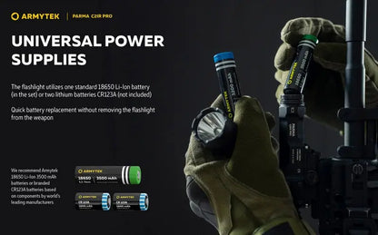 Lampe torche tactique Armytek Parma C2iR Pro 1250 Lumens + Infrarouge  NYCTALOPE  