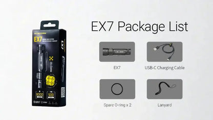 Lampe torche tactique Nitecore EX7 – 6000 Lumens  NYCTALOPE  