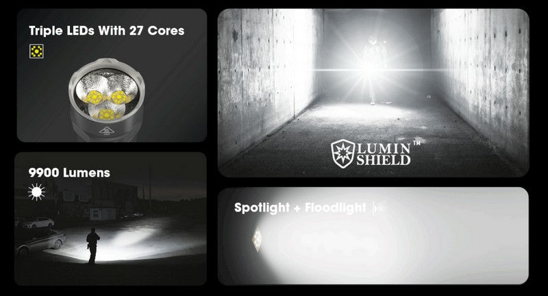 Lampe Torche Tactique Nitecore TM9K Pro 9900 Lumens rechargeable USB-C Nitecore