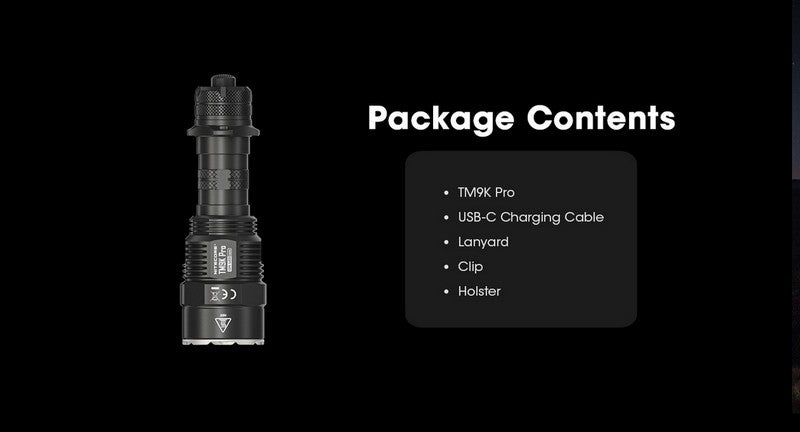 Lampe Torche Tactique Nitecore TM9K Pro 9900 Lumens rechargeable USB-C Nitecore
