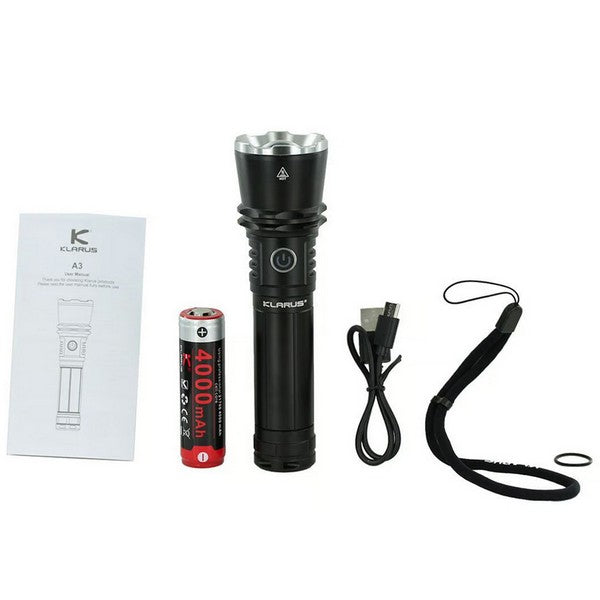 Lampe Torche Rechargeable Klarus A3 – 2200 Lumens – Focus réglable  NYCTALOPE  