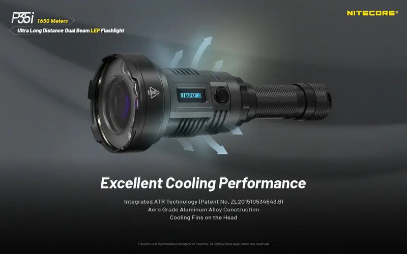Lampe torche tactique laser Nitecore P35i LEP – 3000 Lumens  NYCTALOPE  