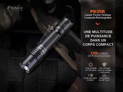 Lampe Torche Fenix PD35R – 1700 Lumens - rechargeable  NYCTALOPE  