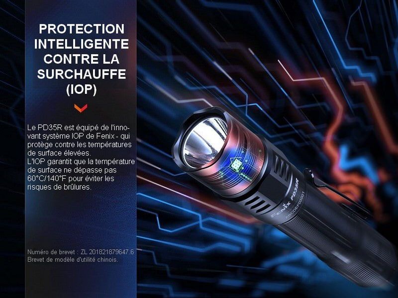 Lampe Torche Fenix PD35R – 1700 Lumens - rechargeable  NYCTALOPE  