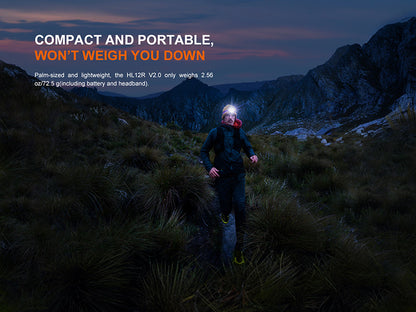 Lampe Frontale Fenix HL12R V2.0 500 Lumens - Rechargeable USB-C - Lumière Rouge - NYCTALOPE