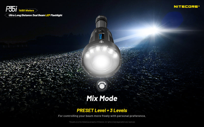 Lampe torche tactique laser Nitecore P35i LEP – 3000 Lumens  NYCTALOPE  