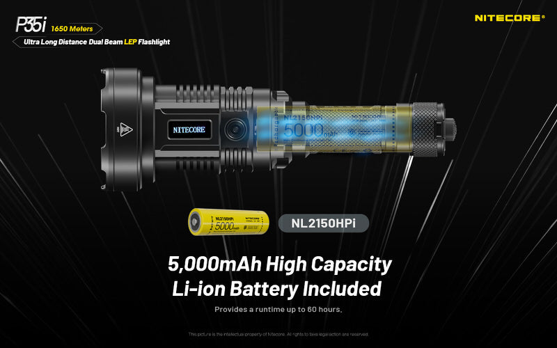 Lampe torche tactique laser Nitecore P35i LEP – 3000 Lumens  NYCTALOPE  