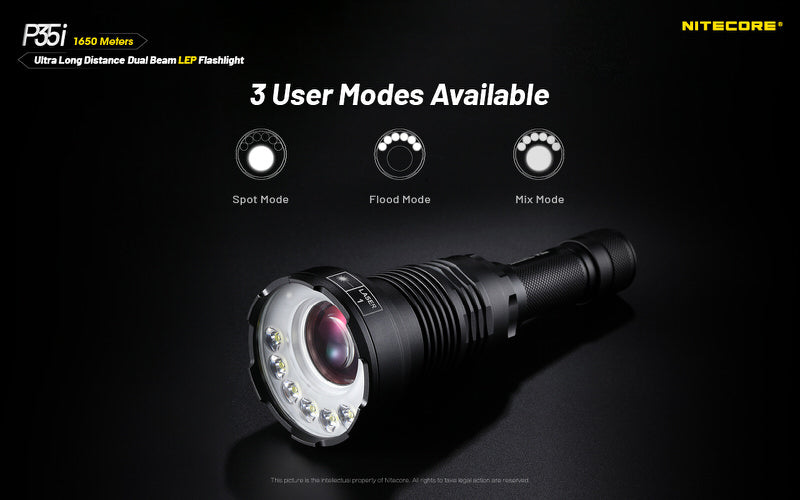 Lampe torche tactique laser Nitecore P35i LEP – 3000 Lumens  NYCTALOPE  