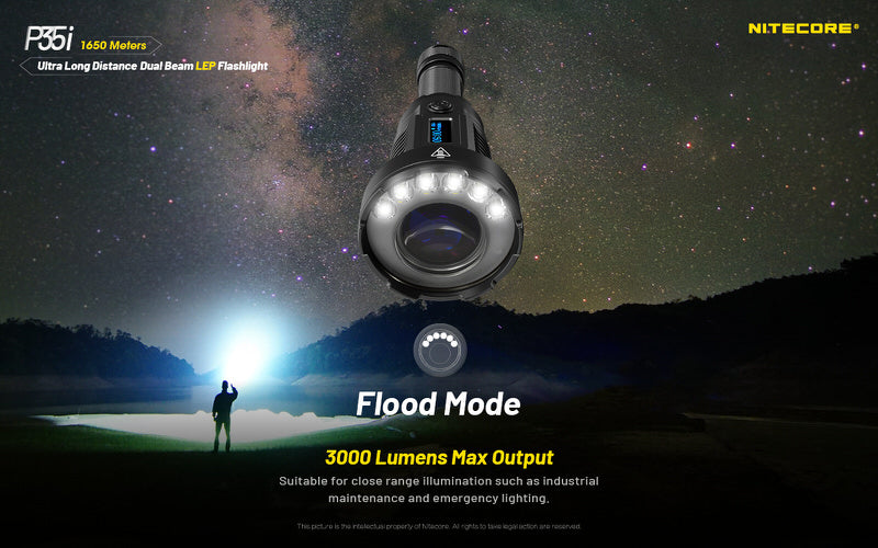 Lampe torche tactique laser Nitecore P35i LEP – 3000 Lumens  NYCTALOPE  