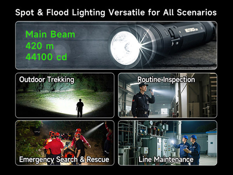 Lampe Torche Nextorch C61 3500 Lumens - Double Faisceau - Variation Continue - Rechargeable USB-C Nextorch