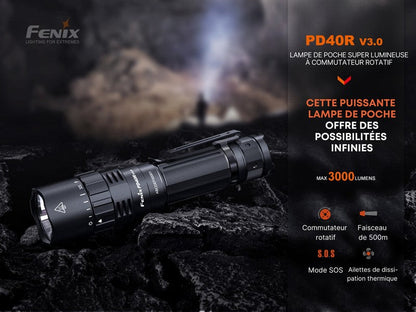 Lampe Torche Fenix PD40R V3.0 – 3000 Lumens  NYCTALOPE  