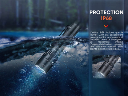 Lampe Torche Fenix PD40R V3.0 – 3000 Lumens  NYCTALOPE  