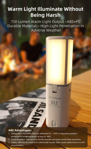 Lanterne Klarus CL2 – 750 Lumens – Rechargeable et Powerbank - Grise