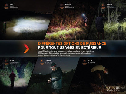 Lampe Frontale Fenix HL32R-T – 800 Lumens – Rechargeable  NYCTALOPE  