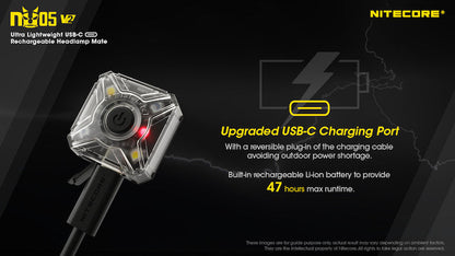 Lampe Frontale Nitecore NU05V2 KIT – 40 Lumens  NYCTALOPE  