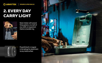 Lampe Frontale Armytek Wizard C2 PRO MAX LR Magnet USB 4150/3870 Lumens  NYCTALOPE  