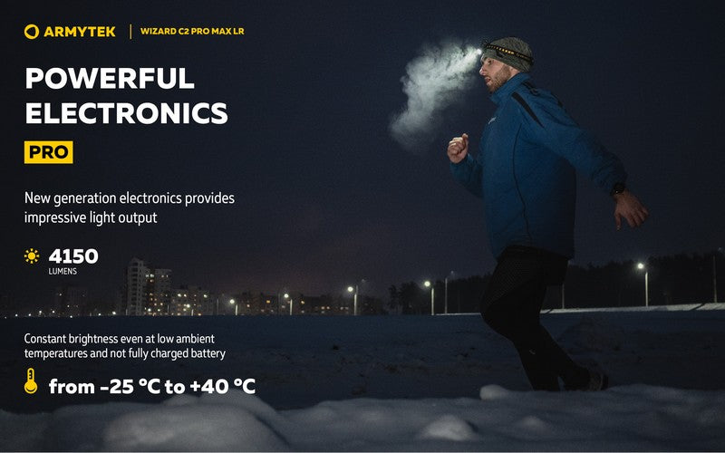 Lampe Frontale Armytek Wizard C2 PRO MAX LR Magnet USB 4150/3870 Lumens  NYCTALOPE  