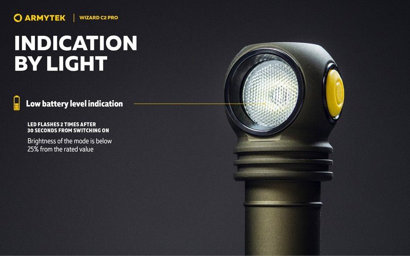 Lampe Frontale Armytek Wizard C2 PRO OLIVE Magnet USB 2500 Lumens  NYCTALOPE  