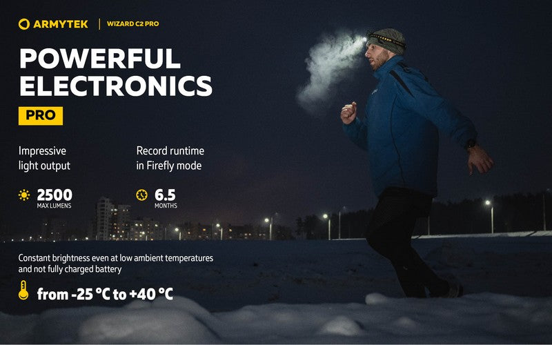 Lampe Frontale Armytek Wizard C2 PRO OLIVE Magnet USB 2500 Lumens  NYCTALOPE  