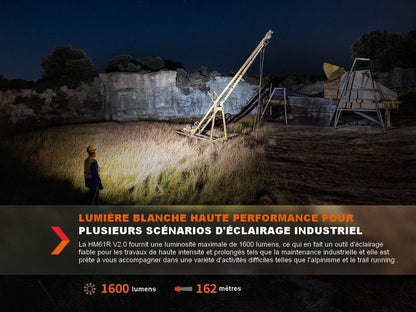 Lampe Frontale Fenix HM61R V2.0 – 1600 Lumens  NYCTALOPE  