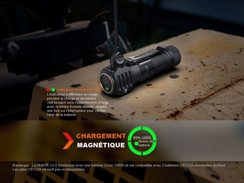 Lampe Frontale Fenix HM61R V2.0 – 1600 Lumens  NYCTALOPE  