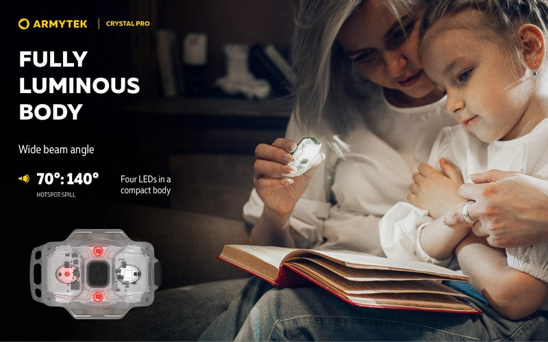 Lampe Armytek Crystal PRO – 220 Lumens Blanc + 30 Lumens Rouge - Accéléromètre  NYCTALOPE  