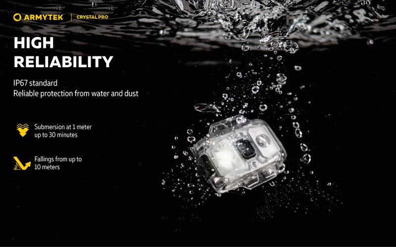 Lampe Armytek Crystal PRO – 220 Lumens Blanc + 30 Lumens Rouge - Accéléromètre  NYCTALOPE  