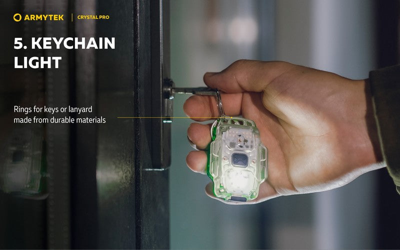 Lampe Armytek Crystal PRO – 220 Lumens Blanc + 30 Lumens Rouge - Accéléromètre  NYCTALOPE  