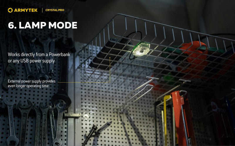 Lampe Armytek Crystal PRO – 220 Lumens Blanc + 30 Lumens Rouge - Accéléromètre  NYCTALOPE  