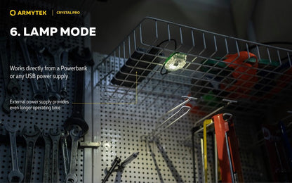 Lampe Armytek Crystal PRO – 220 Lumens Blanc + 30 Lumens Rouge - Accéléromètre  NYCTALOPE  