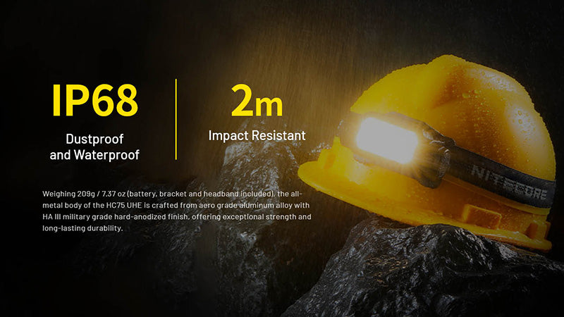 Lampe frontale professionnelle Nitecore HC75 UHE 300 Lumens rechargeable USB-C - Lumière rouge - NYCTALOPE