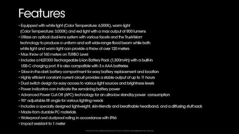 Lampe Frontale Nitecore UT27 NEW – 800 Lumens - Noire  NYCTALOPE  