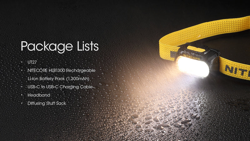 Lampe Frontale Nitecore UT27 NEW – 800 Lumens - Noire  NYCTALOPE  