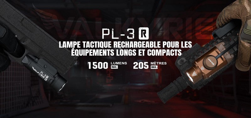Lampe Torche Olight Valkyrie PL-3R Noir ou Tan – 1500 Lumens – Rechargeable  NYCTALOPE  