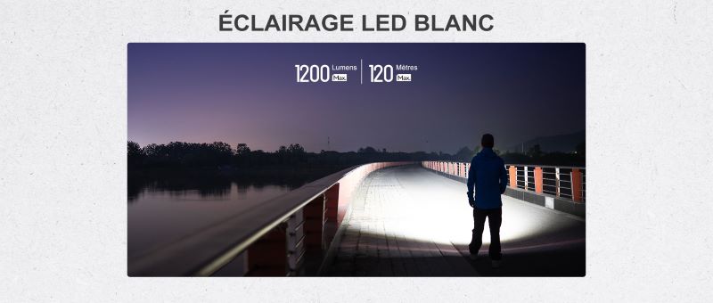 Lampe Torche Olight SEEKER 4 Mini Noir (blanc froid) – 1200 Lumens  NYCTALOPE  