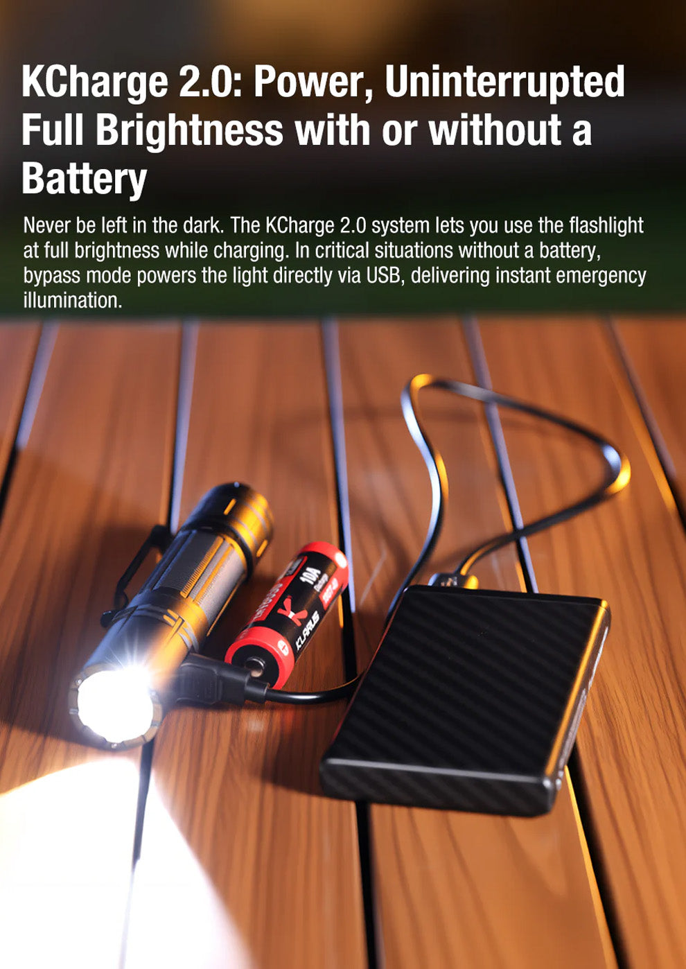 Lampe tactique Klarus XT2CR PRO 2025  – 2300 Lumens - Rechargeable en USB-C