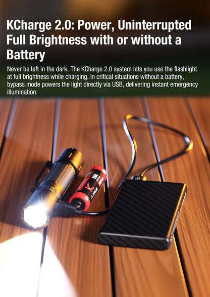 Lampe tactique Klarus XT2CR PRO 2025  – 2300 Lumens - Rechargeable en USB-C